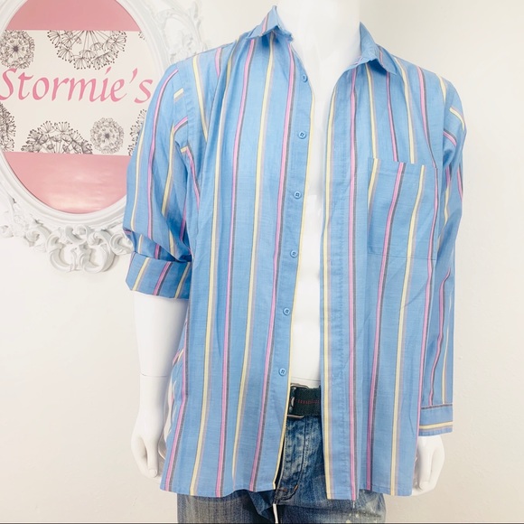 Vintage Levi’s/Striped Blue Yellow Pink White Gray - Picture 8 of 9